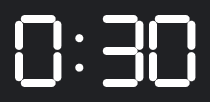 A 30 second countdown in digital clock numbers on a dark background